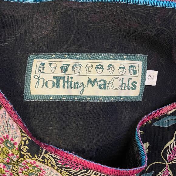 Nothing Matches Vintage Womens Boho Lagenlook art-to-wear Top‎ Size 2 - Picture 2 of 7